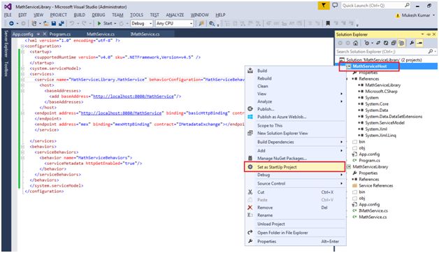 Set as Startup Project